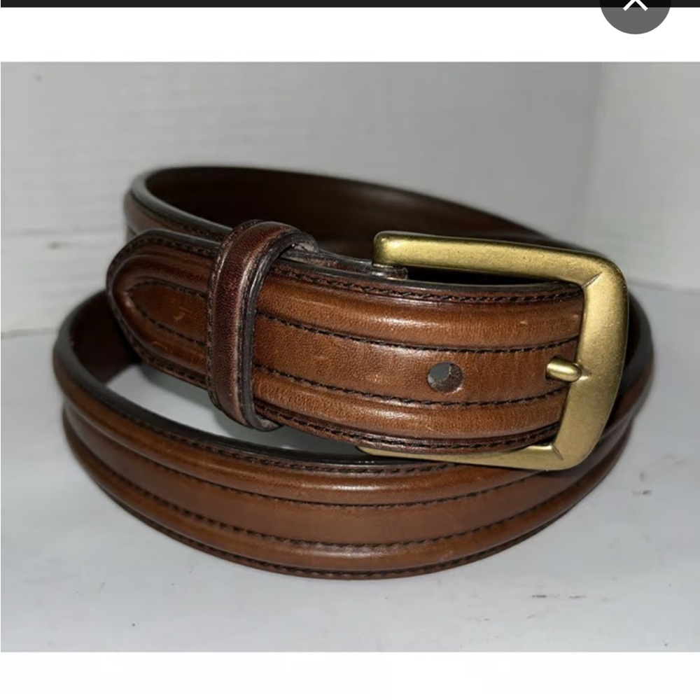 Polo Ralph Lauren Belt - brown Italian leather w/brass buckle